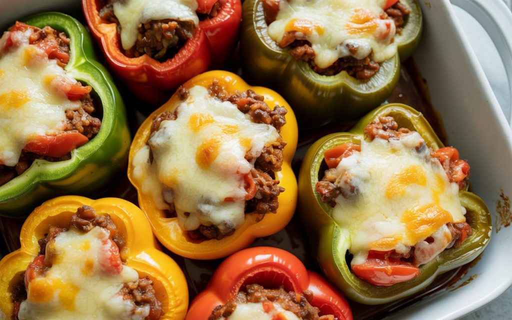 Stuffed Bell Peppers with Ground Beef