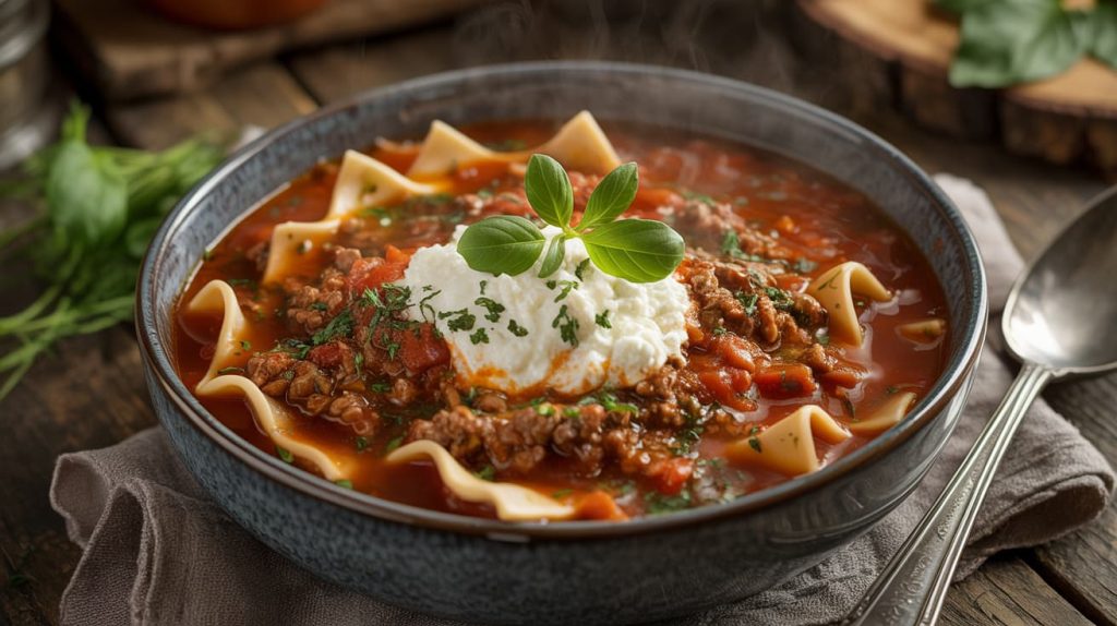 Ground Beef Lasagna Soup