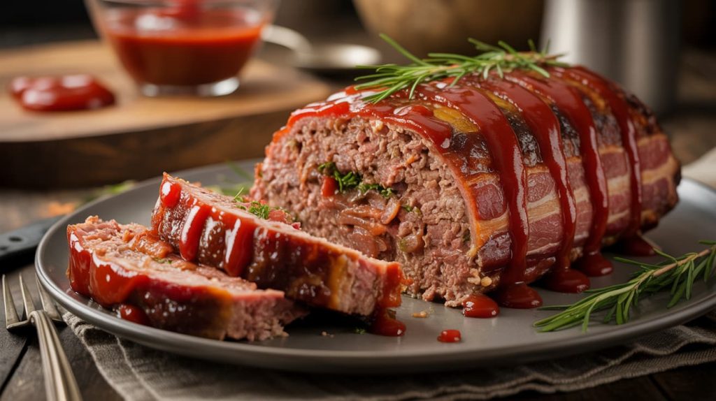 Bacon-wrapped meatloaf