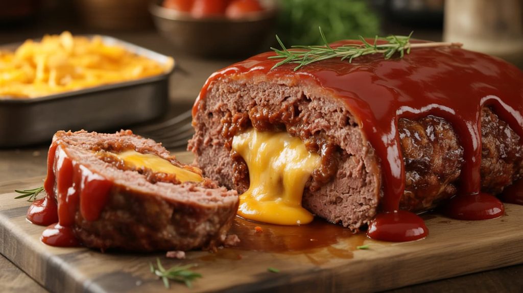 Cheesy stuffed meatloaf